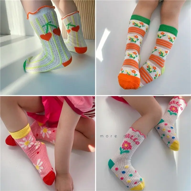 Гольфы для маленьких девочек от 1 до 8 лет Симпатичные винтажные сетчатые длинные