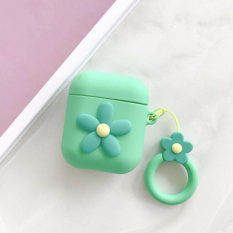 Симпатичные цветы мягкие ПВХ беспроводные наушники чехол для Apple Airpods 1 и 2