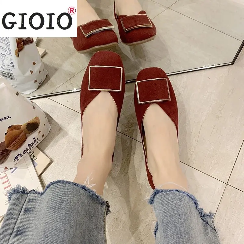 

Женские туфли на плоской подошве, элегантные туфли с металлическим квадратным носком, 2021