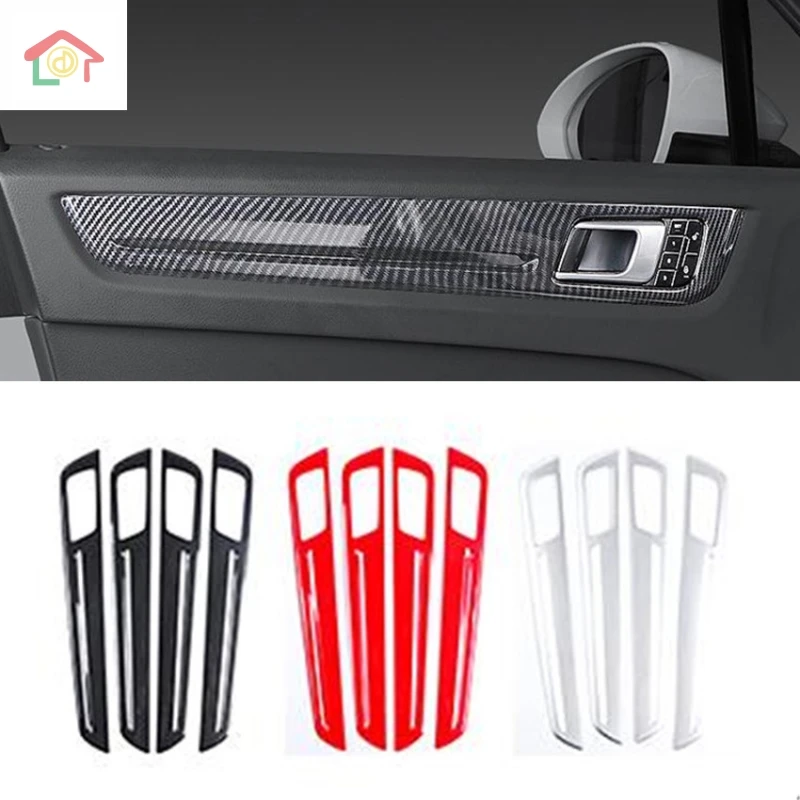 

4pcs/lot ABS carbon fiber grain four Interior doors decoration cover for Porsche Cayenne 2018 2019 2020 9YA car accessories