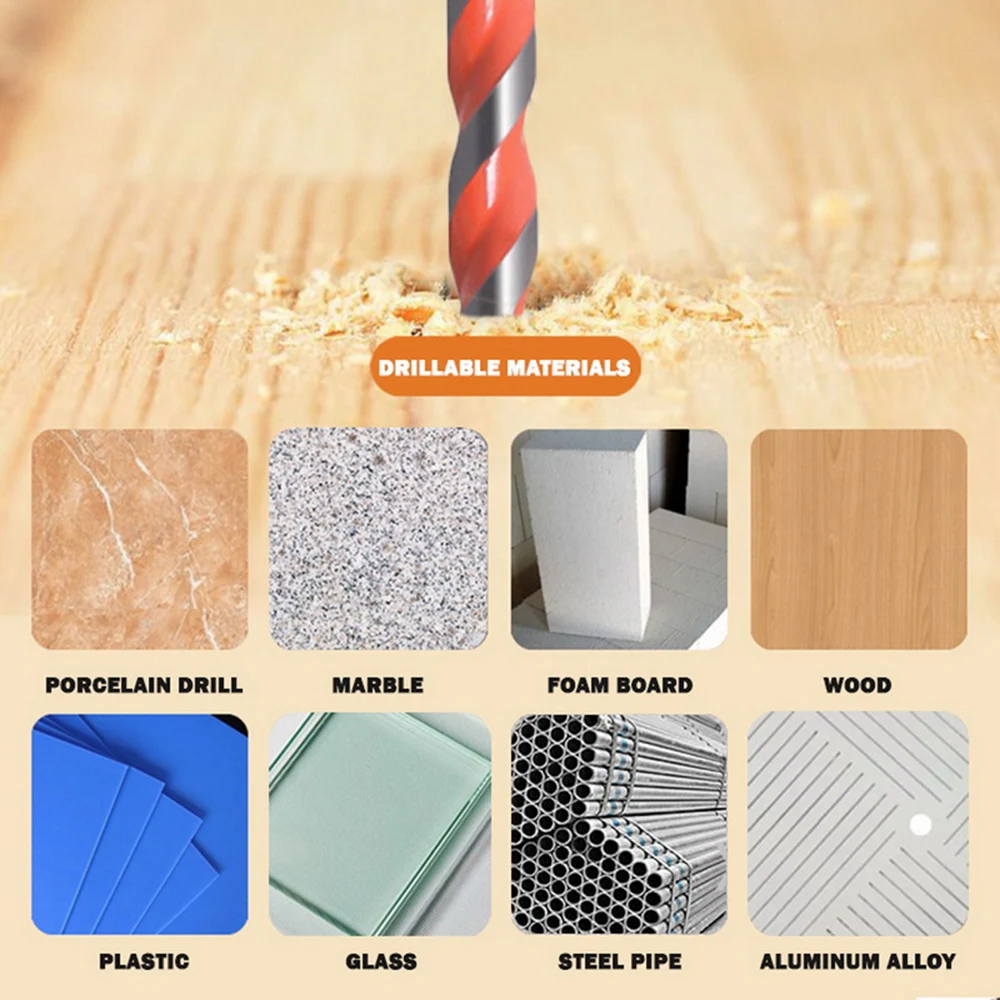 

8pcs 3-12mm Triangle Drill Bit Multifunctional Drill Bit Triangle Drill Hand U-shaped Spiral Can Be Installed In Electric Drill