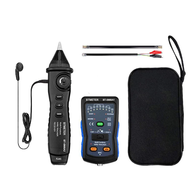 BTMETER Cable Finder Tone Generator Probe Kit-RJ11 RJ45 Wire Tracker Toner Ethernet LAN Network,Continuity Checker Cable Tester