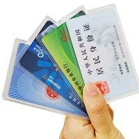 5pc bank credit card protector secure sleeves anti magnetic transparent pvc cardholder protect bag covers for bus id card holder