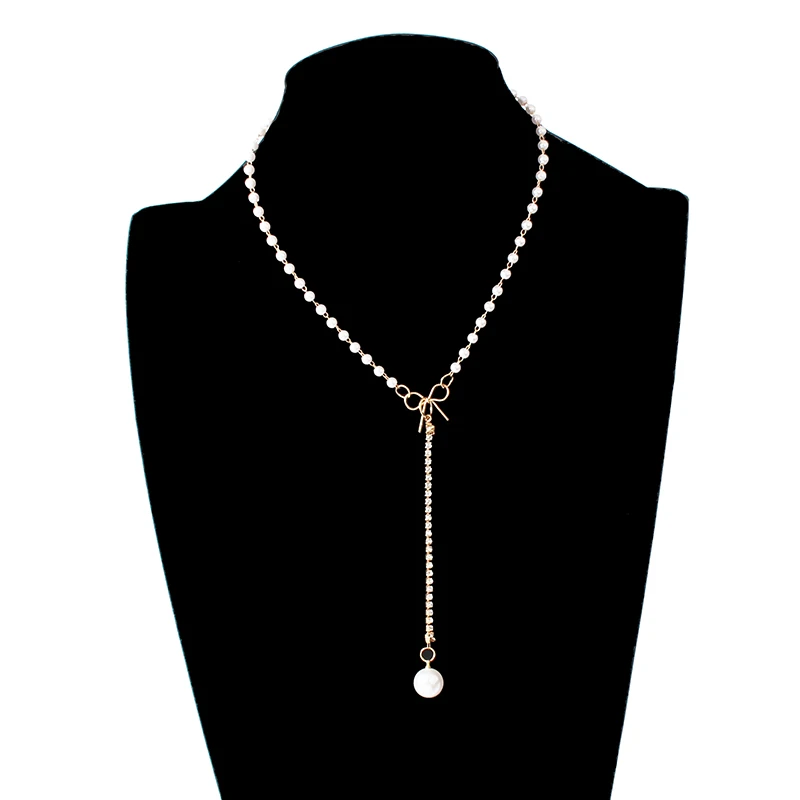 Женское Ожерелье до ключиц Ins модное милое ожерелье с искусственным жемчугом в - Фото №1