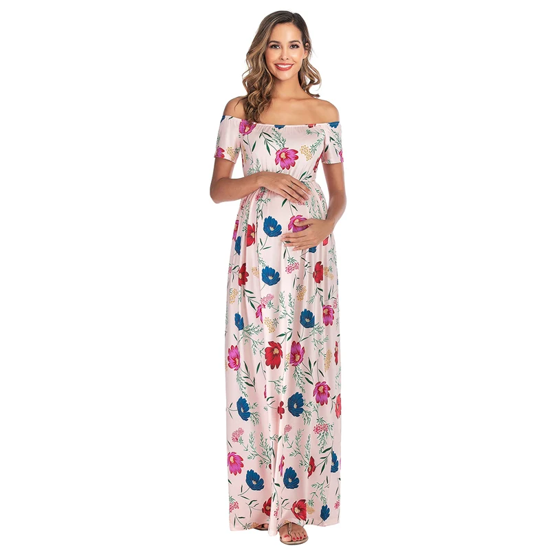 New Style Pregnant Women Floral Long Maxi Dresses Maternity Gown Photography Photo Shoot Clothes Pregnancy Summer Beach Sundress