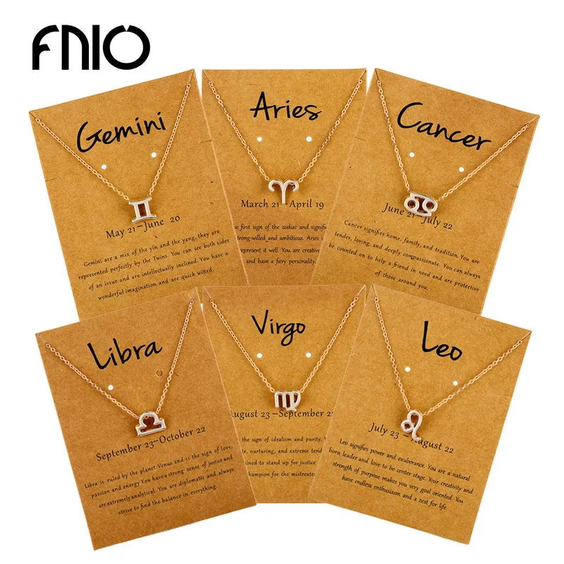 Цепочка с подвеской FNIO для женщин и мужчин колье 12 знаками Зодиака гороскопов