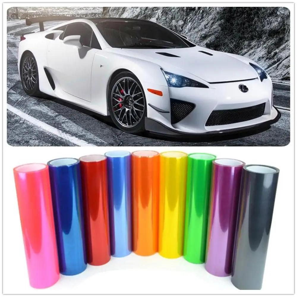 1 roll wide 7 color Available Fog Headlight Tail Light Tint Vinyl Film Wrap Sheet Cover Sticker