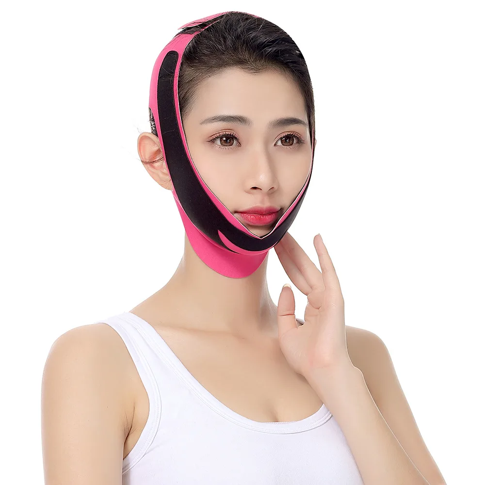 1Pcs Elastic Face Slimming Bandage V Line Shaper Women Chin Cheek Lift Up Belt Facial Massage Strap Skin Care Beauty T - купить по