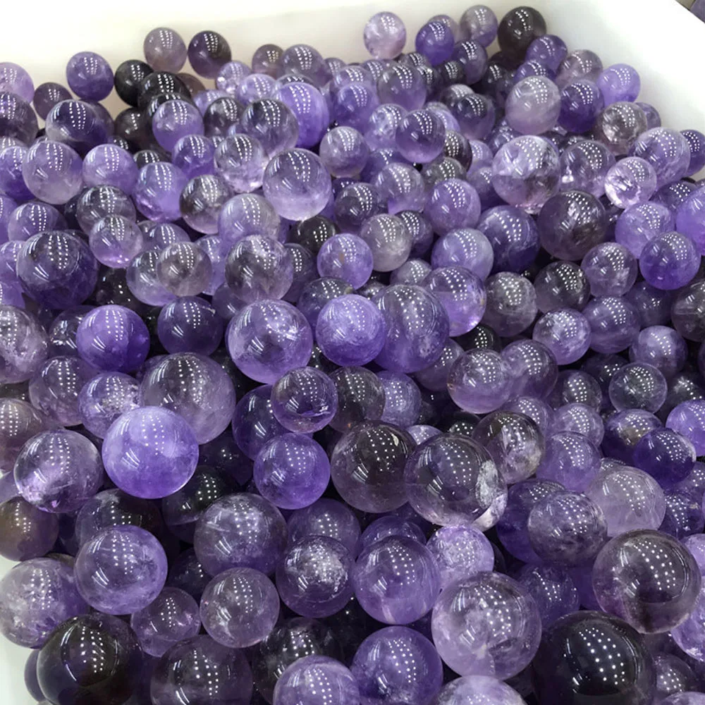 20-25мм Натуральный Аметистовый Кварцевый Шар Большой Красивый Кристальный Шар Исцеляющий Фиолетовый Камень Декоративные Украшения для Гостиной Мечтательные