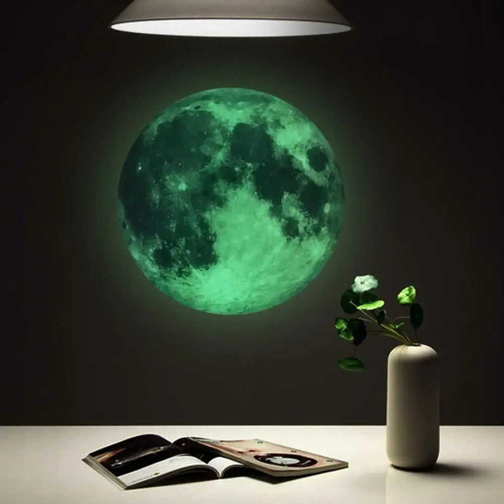 Светящиеся 3D наклейки на стену сделай сам в виде Луны земли и звезд декор детской