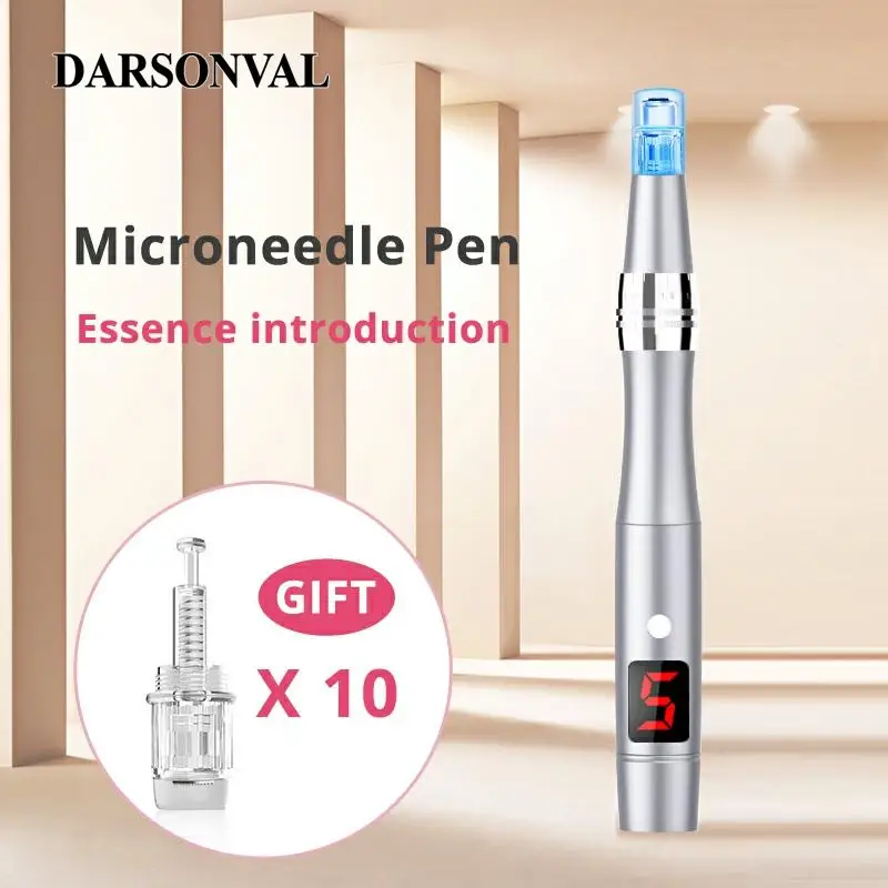 DARSONVAL Micro Needling Pen Беспроводная зарядка через USB серебристый 2 цвета светодиодная