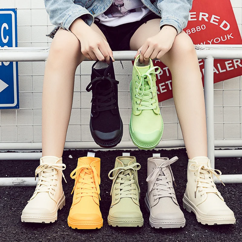

new breathable boots women's autumn British Korean versatile high top student short boots trend