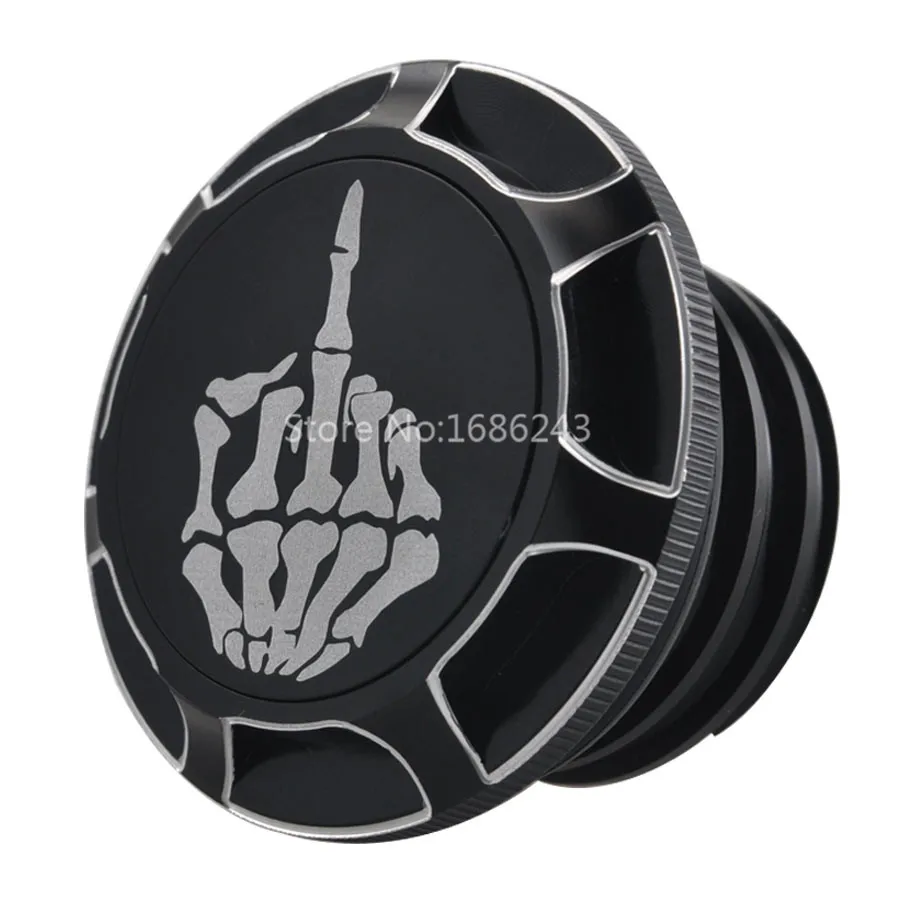 Мотоцикл Алюминиевый сплав Черный топливный бак масляный колпачок Крышка для