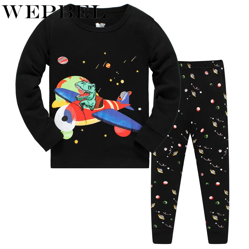 WEPBEL/Детские пижамы с динозаврами и ракетами для детей от 1 до 8 лет одежда сна