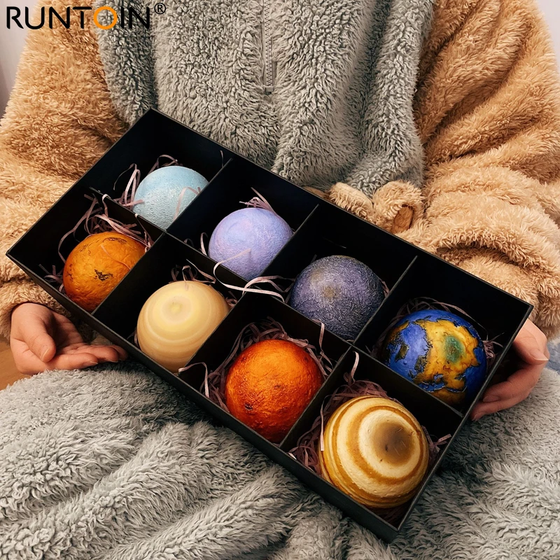 LED Night Light 3D Print Eight Planets Creative Rechargeable Lamp Touch Pat Moon Light With 3Colors Home Decor Romantic Gift