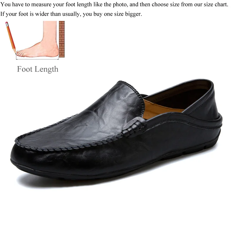 Black Мужские лоферы; кожаная мужская повседневная обувь; zapatos de hombre mocasines; слипоны; цвет белый, черный; сезон весна-осень; buty meskie; большие размеры 46, 47 - Цвет: Black