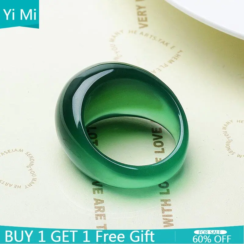 

Real Green Jade Ring Crystal Chalcedony Ring Tail Agate Rings Men Women Jewelry Lucky Stone Jade Finger Ring Brand Gemstone Ruby