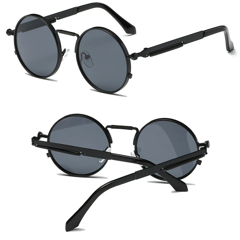 

Round Metal Frame Men Sunglasses Women Retro Punk Style Vintage Colorful Lens Sun Glasses Fashion Eyewear Gafas sol mujer