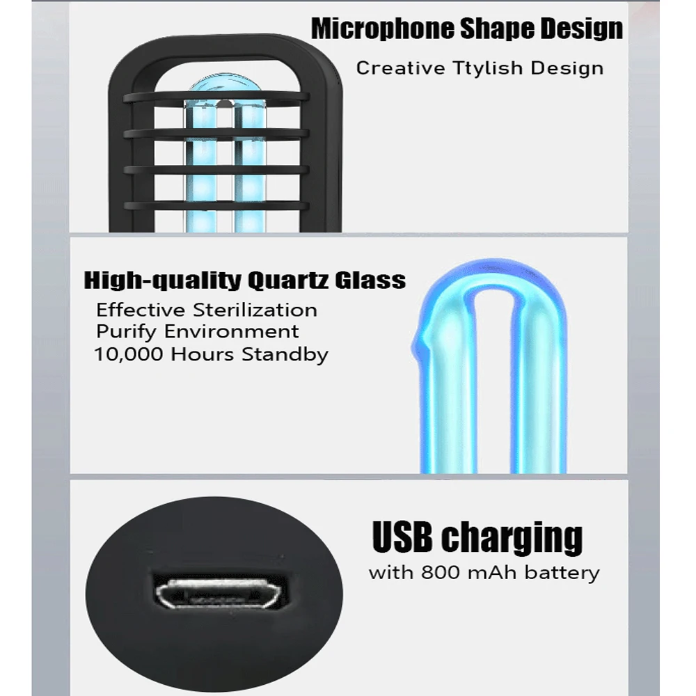 UVC Ultraviolet Lamps Sterilizer Light Portable USB Lamp Ozone Quartz Led Home Clean Air Disinfect Disinfection Bacterial | Лампы и
