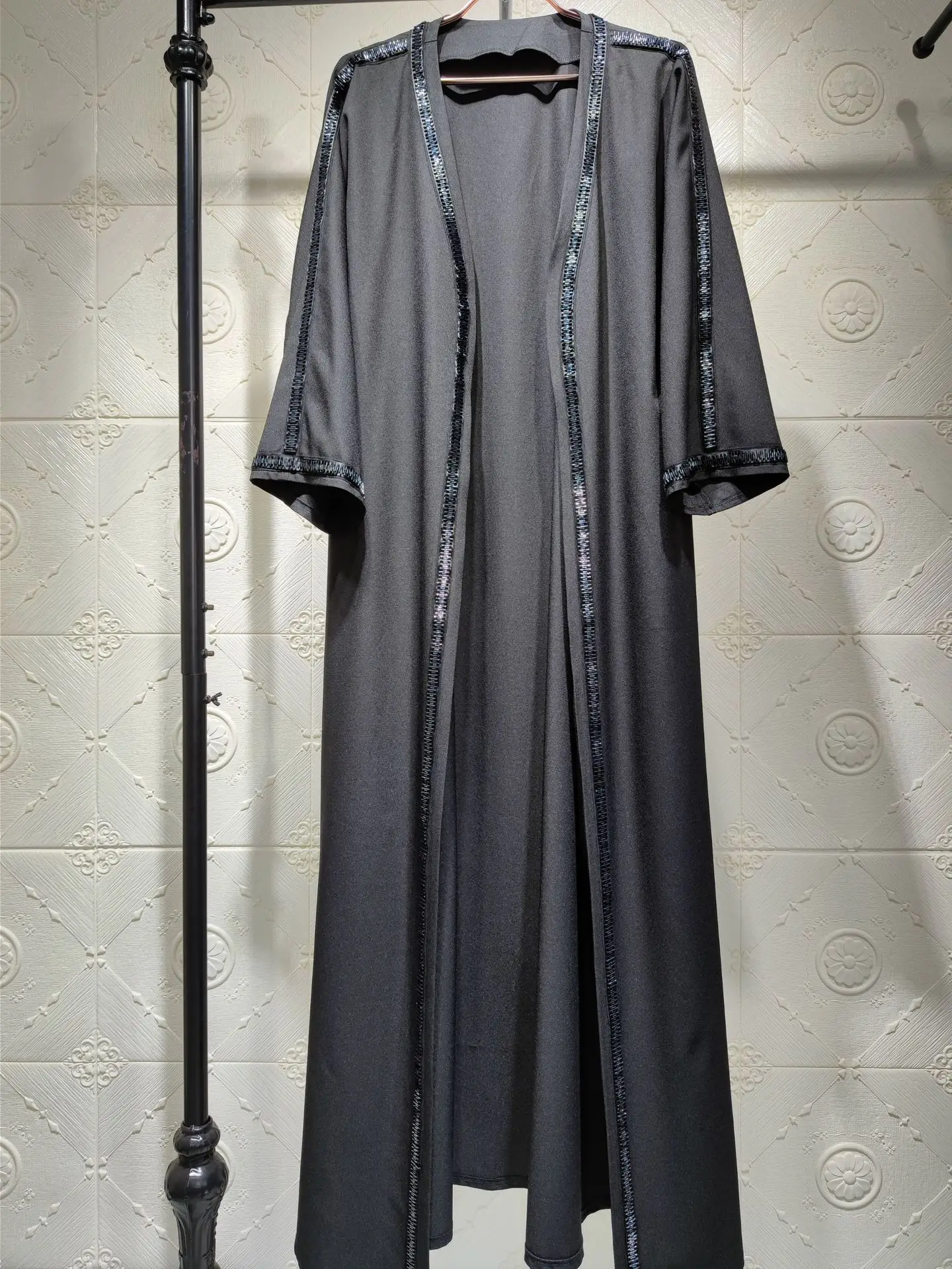 

Satin Dubai Muslim Abaya dress Jalabiya floral musulman Islamic Women Clothing Middle East Moroccan Kaftan Arabic Turkey Robe