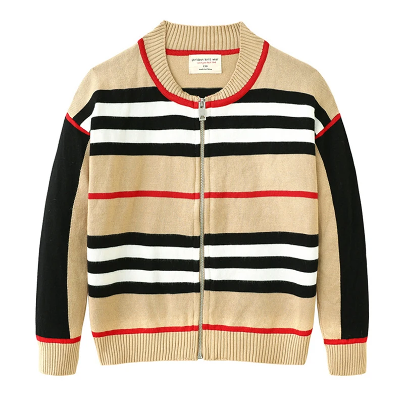 

Spring Autumn Girls Boys Knitted Cardigan Sweater Baby Kids Clothing Boys Girls Stripe Sweaters Kids Knitted Outwear Coat Winter