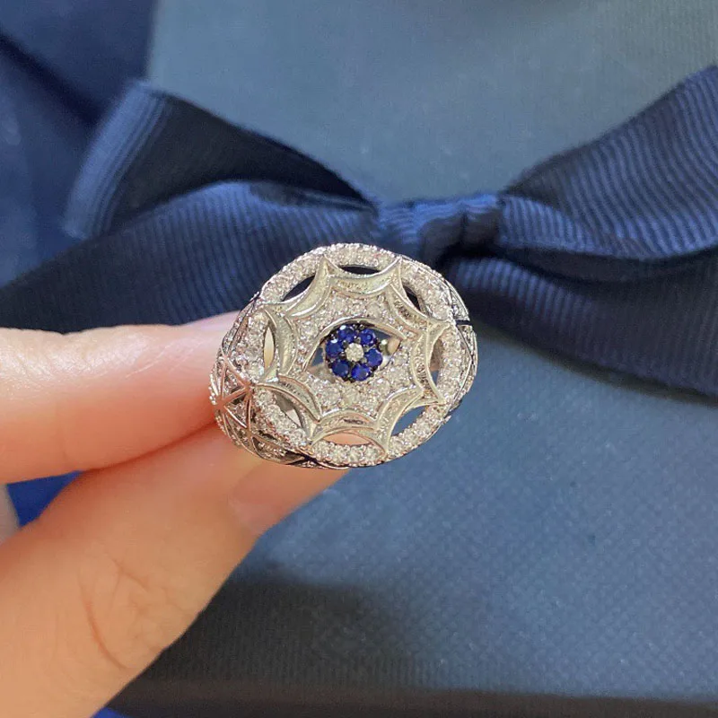 Женское и мужское кольцо из серебра 925 пробы с мелким цирконием | Украшения