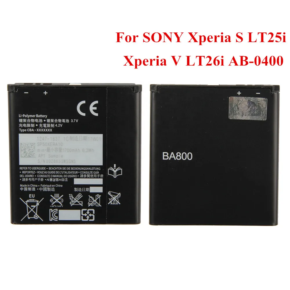 

Новый аккумулятор 1700 мАч BA800 для SONY Xperia S V LT25i LT26i Arc HD AB-0400 сменные батареи для телефона
