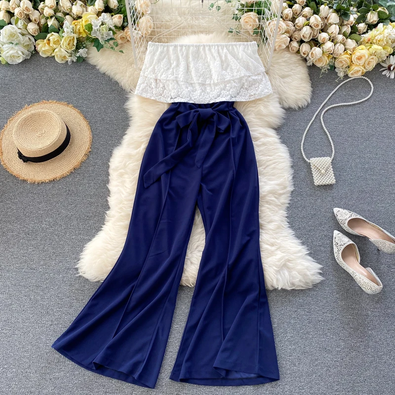 Летний Новый стильный кружевной комбинезон с прострочкой облегающий пикантный