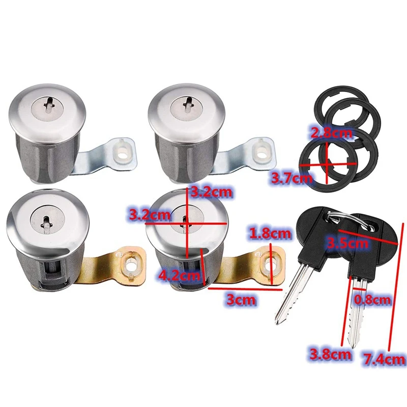 

NEW-4Pcs Car Barrel Door Locks Keys Set 252522 9170.G3 for Peugeot Partner Citr0En Xsara 1996 - 2007