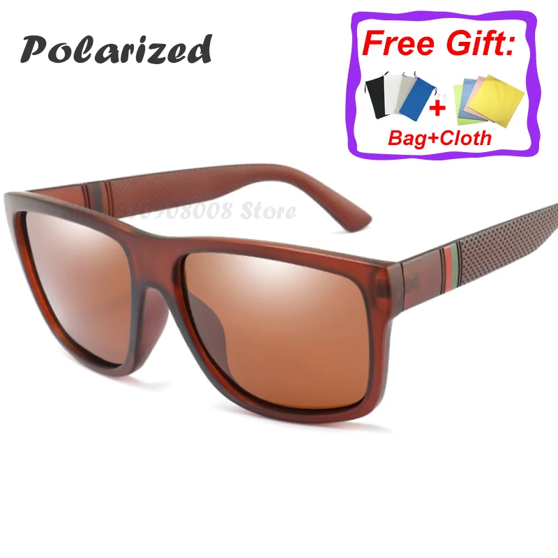 

Classic Sport Fishing Sunglasses Men Polarized Driving Goggles Male Black Brown Frame High Quality oculos de sol masculino