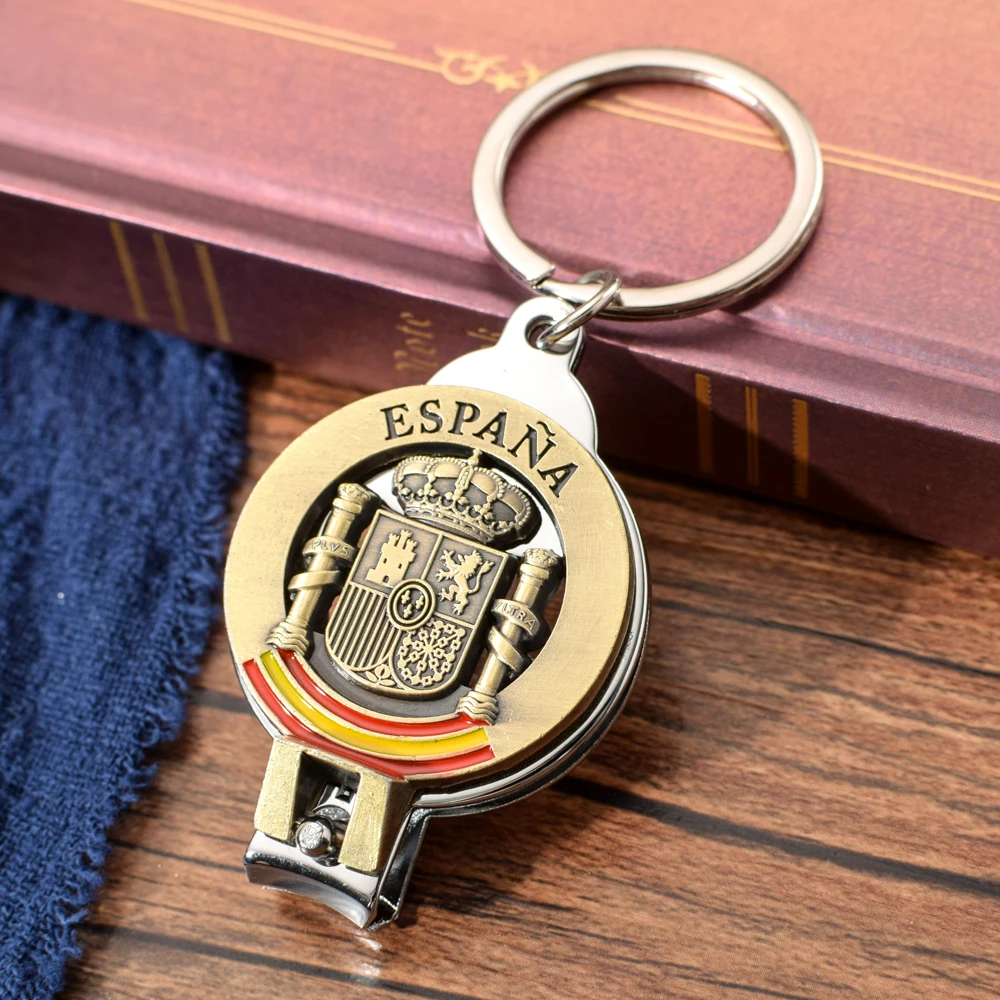 Espanana эмблема Насьональ бронзовый брелок ножницы для ногтей открывалка бутылок
