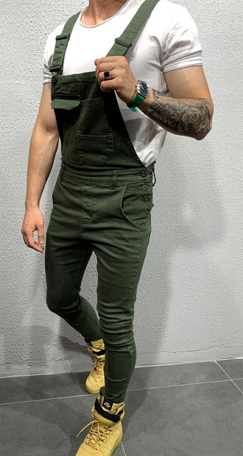 

Mens Jeans Overalls Denim Dungaree Bib Overalls Male Jumpsuits Cargo Work Pants Trousers Plus Size Mens Casual Moto Biker Pants