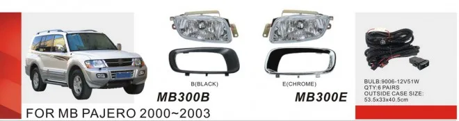 

Qirun fog lamp assembly lights+covers+wires+switch for Mitsubishi PAJERO montero 2000-2003