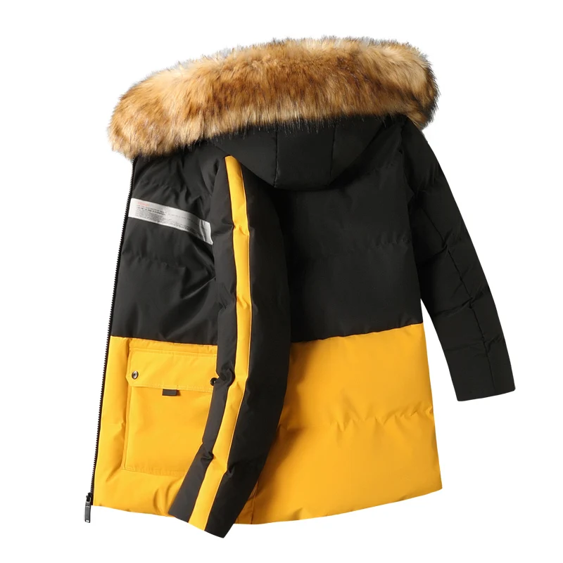 Парка мужская с меховым воротником теплая Толстая парка капюшоном размера плюс