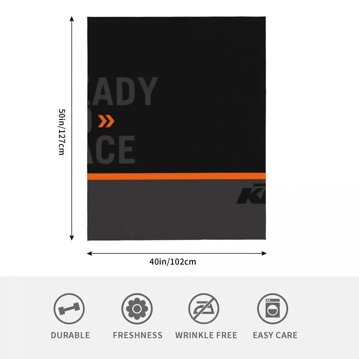 KTM Dark Throw Blanket-Manta de forro polar para cama, manta de felpa para sof&aacute;, franela c&aacute;lida, ropa de cama para viajes en casa, suave para adultos y ni&ntilde;os-1