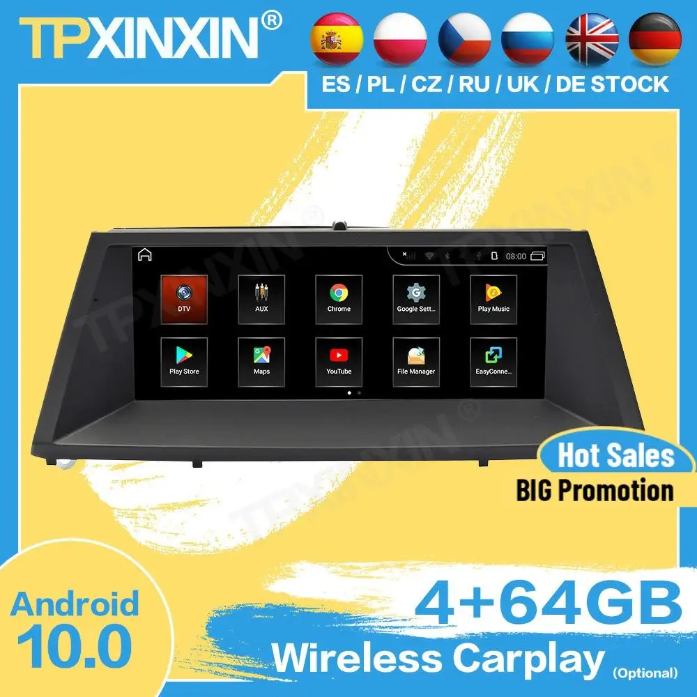 

Car Radio Stereo Wireless Recorder Receiver Android For BMW X5 X6 2007 2008 2009 2010 GPS Player Navigation Auto Audio Head Unit