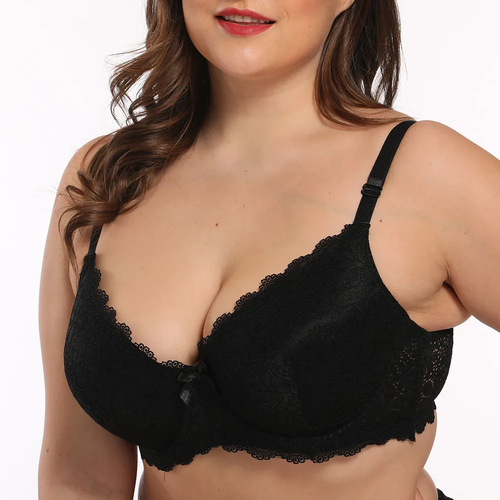 Женские кружевные бюстгальтеры размера плюс с большими грудками нижнее белье