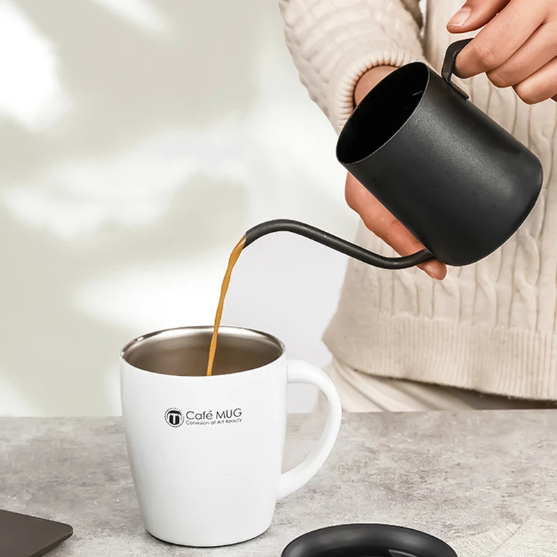 Двухслойная чашка для кофе вакуумная офиса в скандинавском стиле термос с