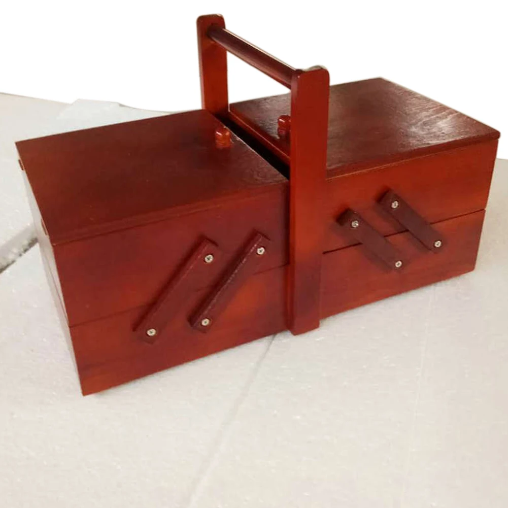 Контейнер для хранения косметики с ручкой многослойный|Хранилище шитья и