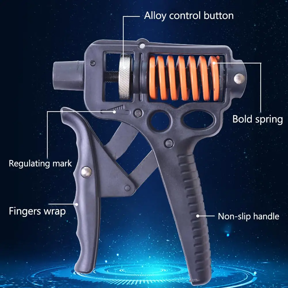 

5KG-50KG Adjustable Countable Hand Grips Strength Exercise Strengthener Gripper Spring Finger Pinch Carpal Expander Black