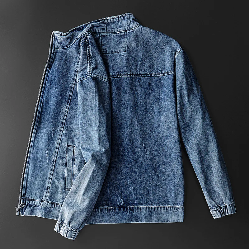 

Fall 2020 new men denim jacket youth fashion washing leisure collar denim jacket, 8002