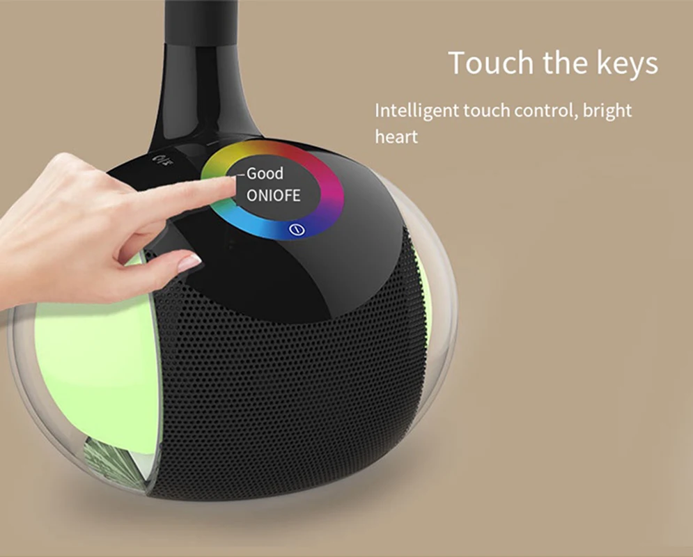 

Multifuncti Desk Lamp Bluetooth Touch speaker USD Rechargable 3 Dimmable RGB LED Night light for bedroom for iphone 12