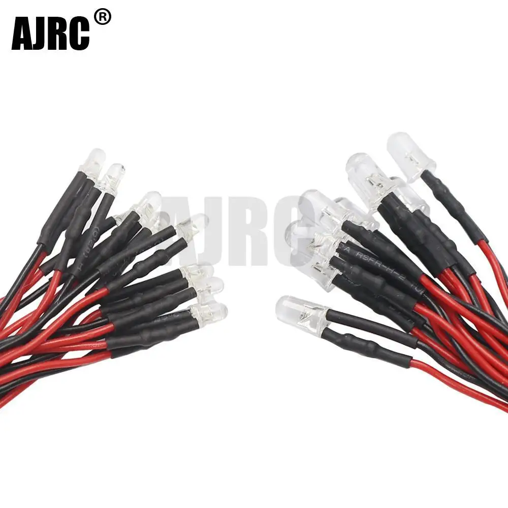 

10pcs 3mm 5mm 3v-12v Led Light Red White Yellow For 1/10 Rc Crawler Car Trax Trx4 G63 Axial Scx10 D90 D110 Hsp Yikong