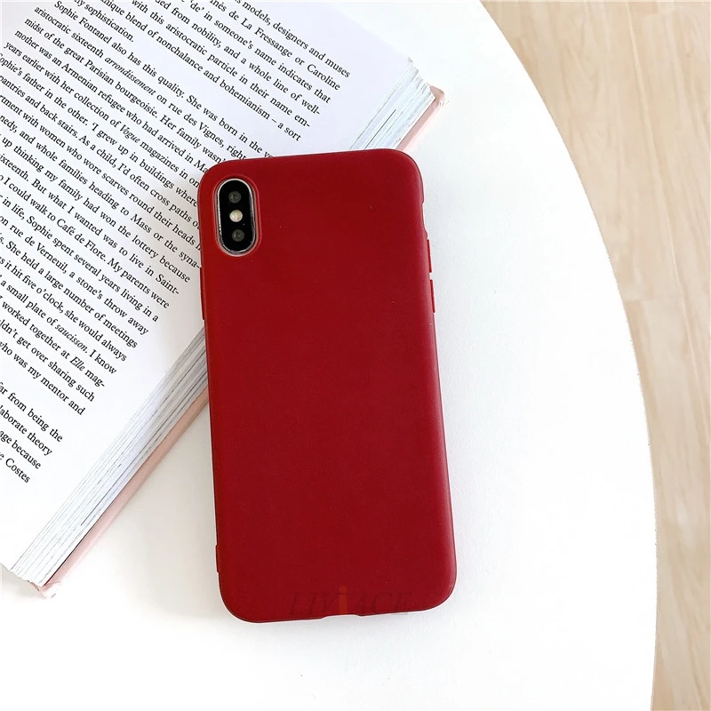 Wine red Мягкий ТПУ чехол для xiaomi redmi note 8 7 note8 pro 8a 7a 8T цветной Матовый ультратонкий силиконовый чехол на заднюю панель для xiomi redmi note 8 - Цвет: Wine red