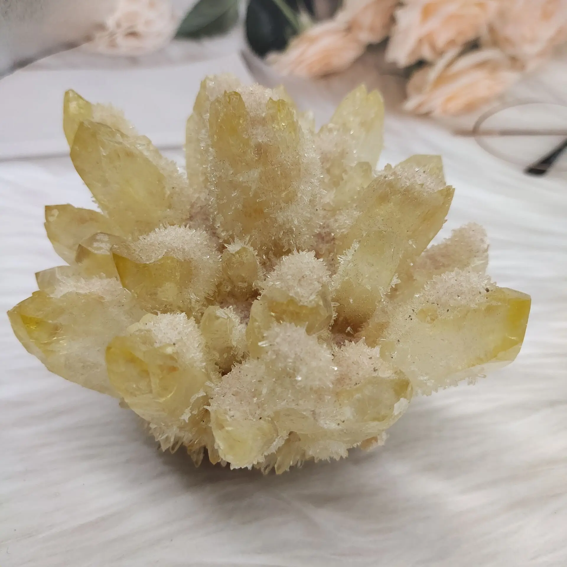 

1PC Natural Citrine Phantom Quartz Crystal Cluster Healing Specimen