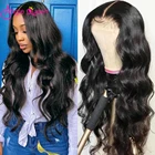 Женские волнистые человеческие волосы Angie Queen с кружевной частью, искусственные бразильские волосы с предварительно выщипанными волосами Remy, парик на сетке 4x4