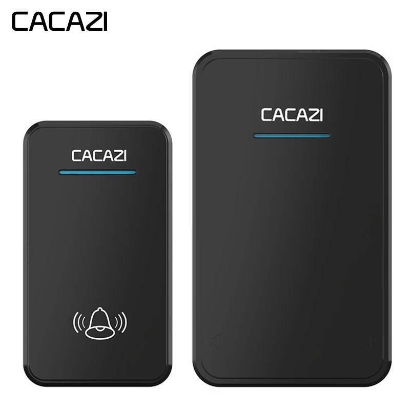 CACAZI Smart Wireless Doorbell DC battery-operated Waterproof led light Home Cordless Calling bell 48 CHime 6 volume Ring |