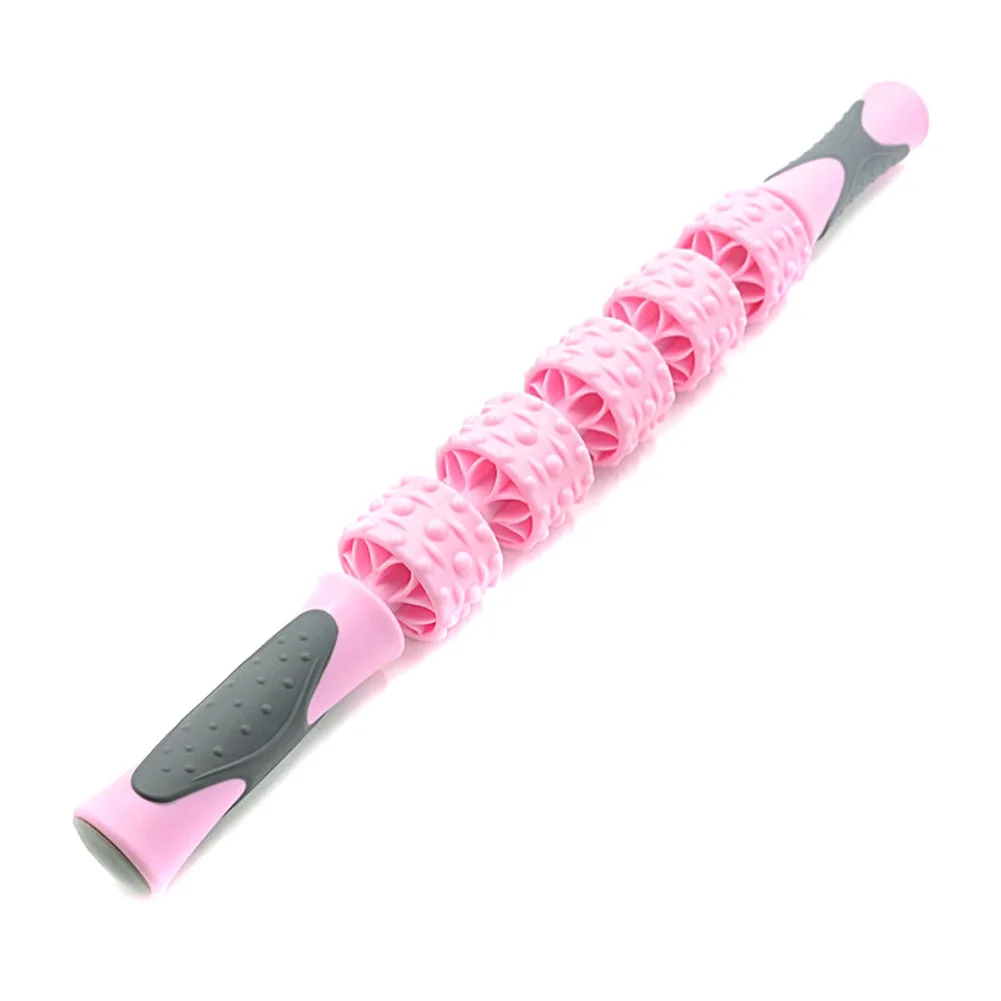 pink Five wheel Массаж тела палочки мышцы ролик инструмент триггер портативный для фитнеса йога ноги руки SDFA88 - Цвет: pink Five wheel