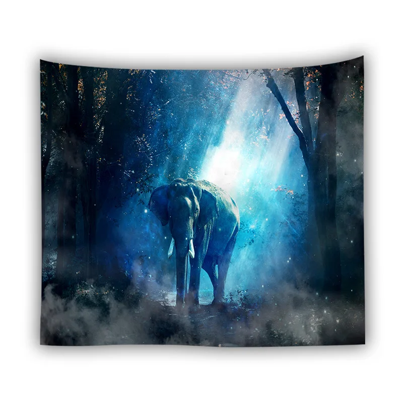 Животные 3D напечатанные настенные Висячие индийские гобелены слон Волк тигр