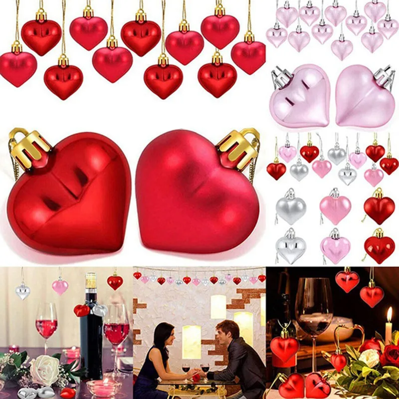 

Рождественские подвесные шары в виде сердца, 12 шт./коркоркорт, украшение для рождественской елки, детской елки 2022, рождественские украшения для дома